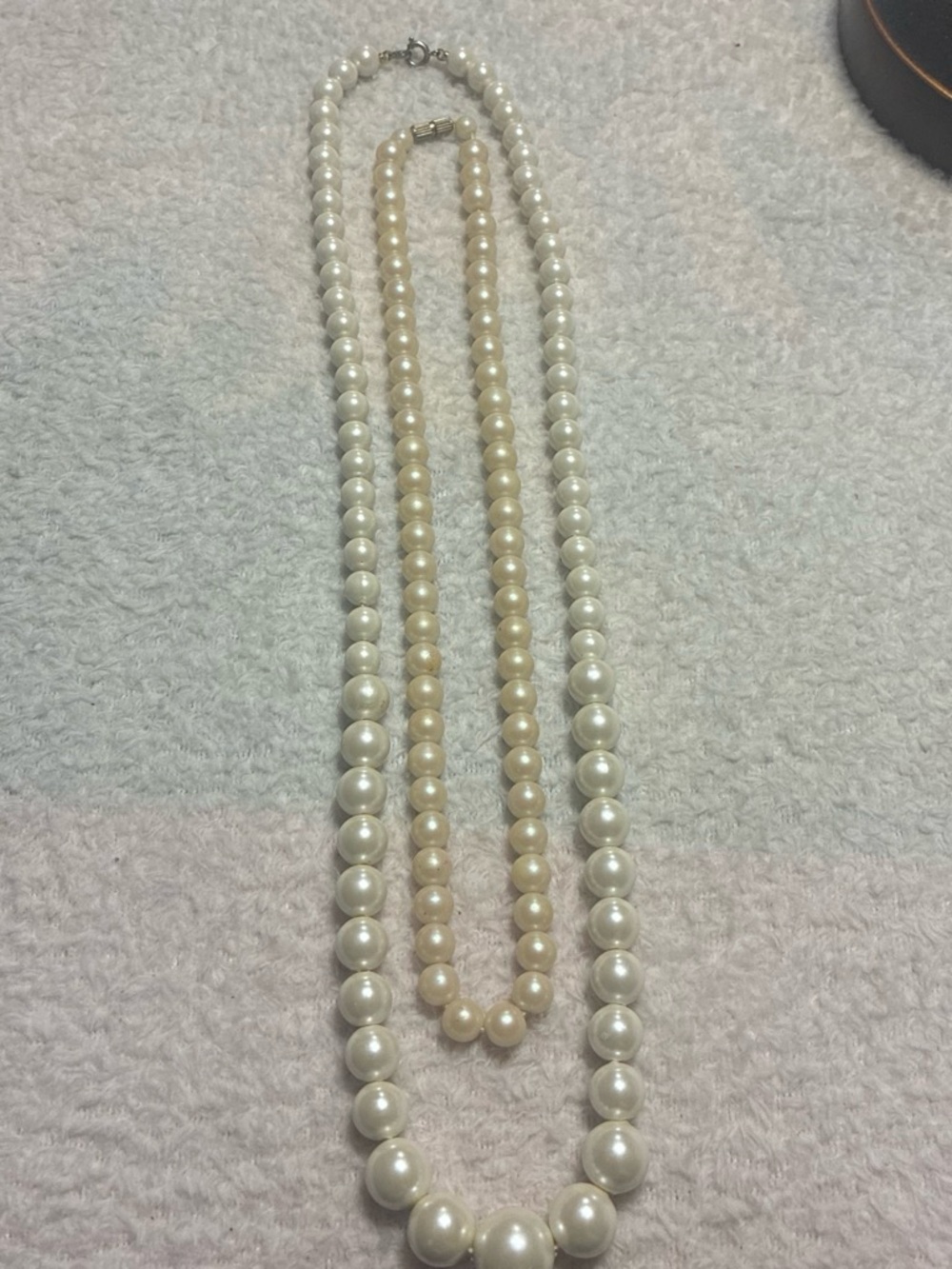 2 Elegant Cream Pearl-like Necklace - Timeless Women’s Jewelry